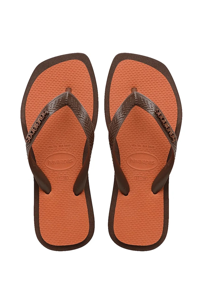 Havaianas slapi TOP SQUARE FUSION femei, culoarea maro, 4149944.0727 Havaianas slapi TOP SQUARE FUSION femei, culoarea maro, 4149944.0727