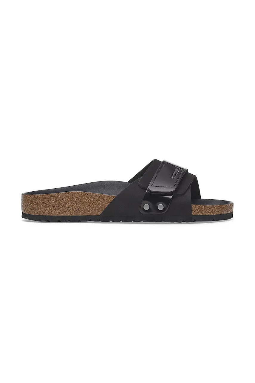 Birkenstock papuci din nubuc Oita femei, culoarea negru, 1029313