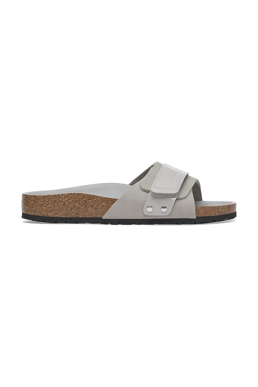 Birkenstock șlapi de piele Oita femei, culoarea gri, 1029312 Birkenstock șlapi de piele Oita femei, culoarea gri, 1029312