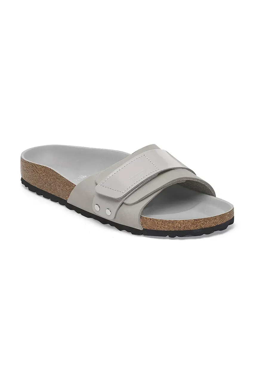 Кожаные шлепанцы Birkenstock Oita женские цвет серый 1029312 Кожаные шлепанцы Birkenstock Oita женские цвет серый 1029312