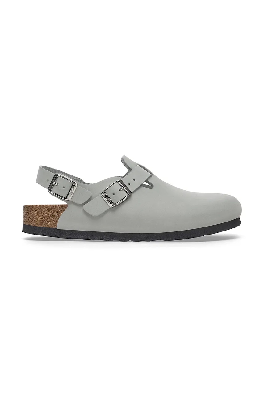 Birkenstock papuci din nubuc Tokio femei, culoarea gri, 1029429