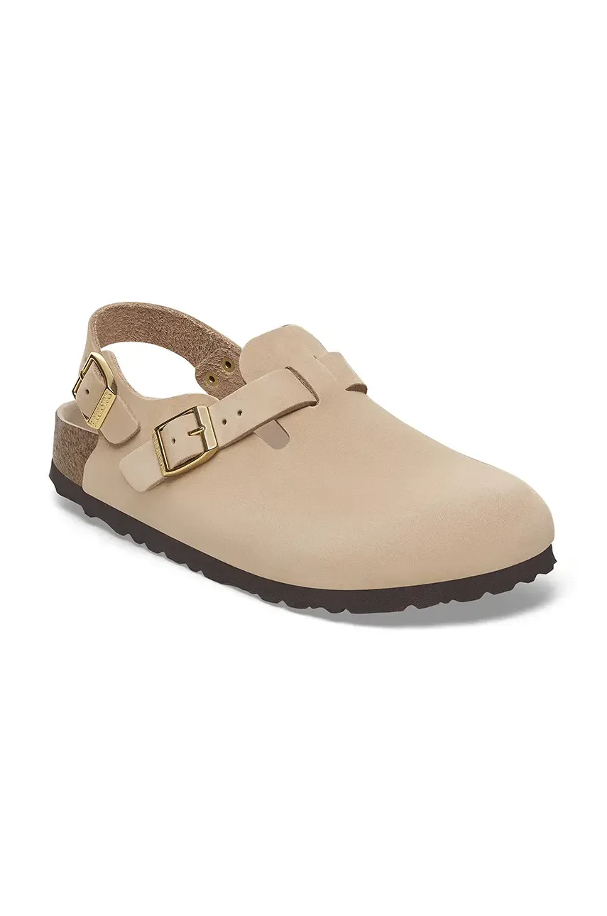 Шлепанцы из нубука Birkenstock Tokio женские цвет бежевый 1029496 Шлепанцы из нубука Birkenstock Tokio женские цвет бежевый 1029496