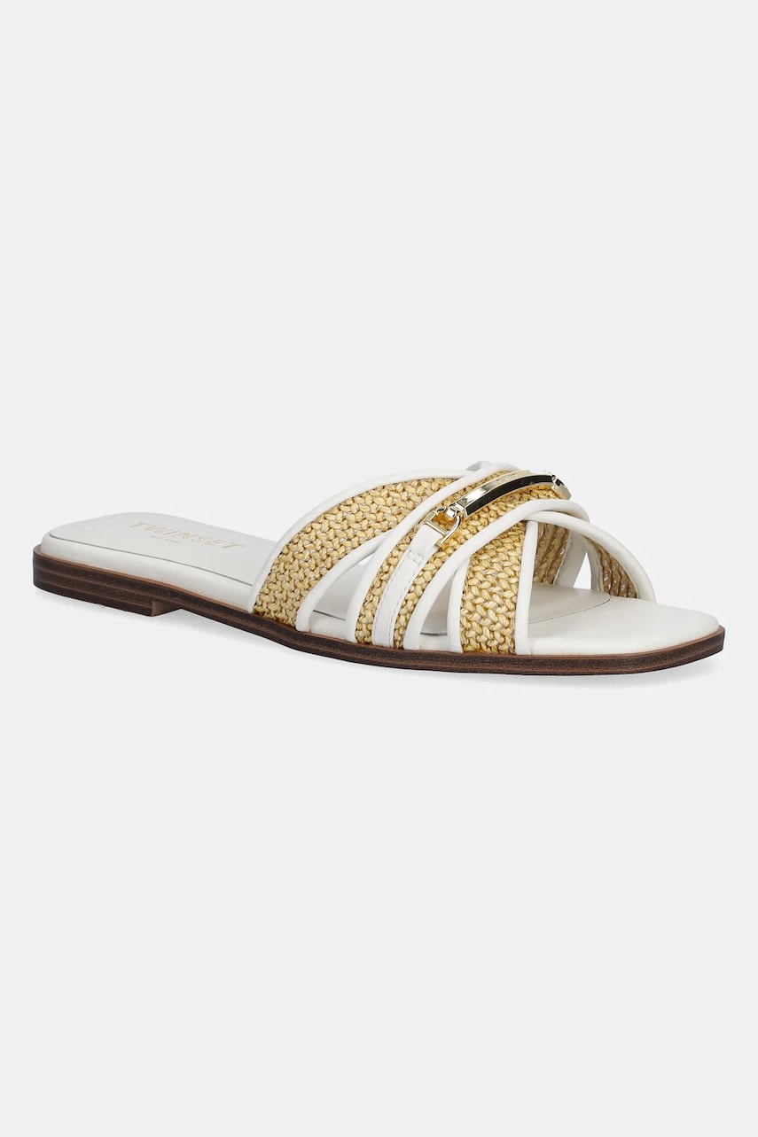 Twinset papucs fehér, női, 251TGT020 akciós termékkép 1