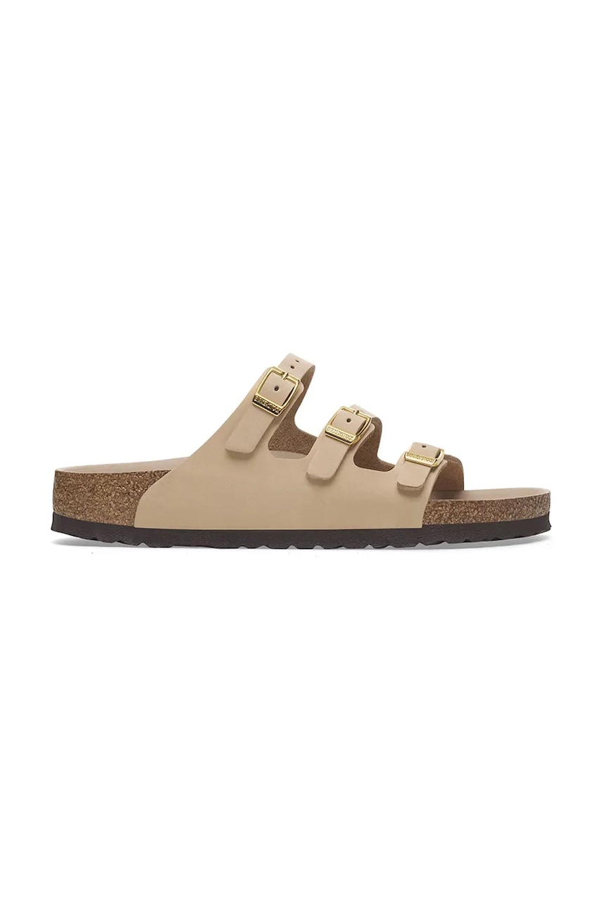 Birkenstock papuci din nubuc Florida HEX culoarea bej, 1029480 Birkenstock papuci din nubuc Florida HEX culoarea bej, 1029480