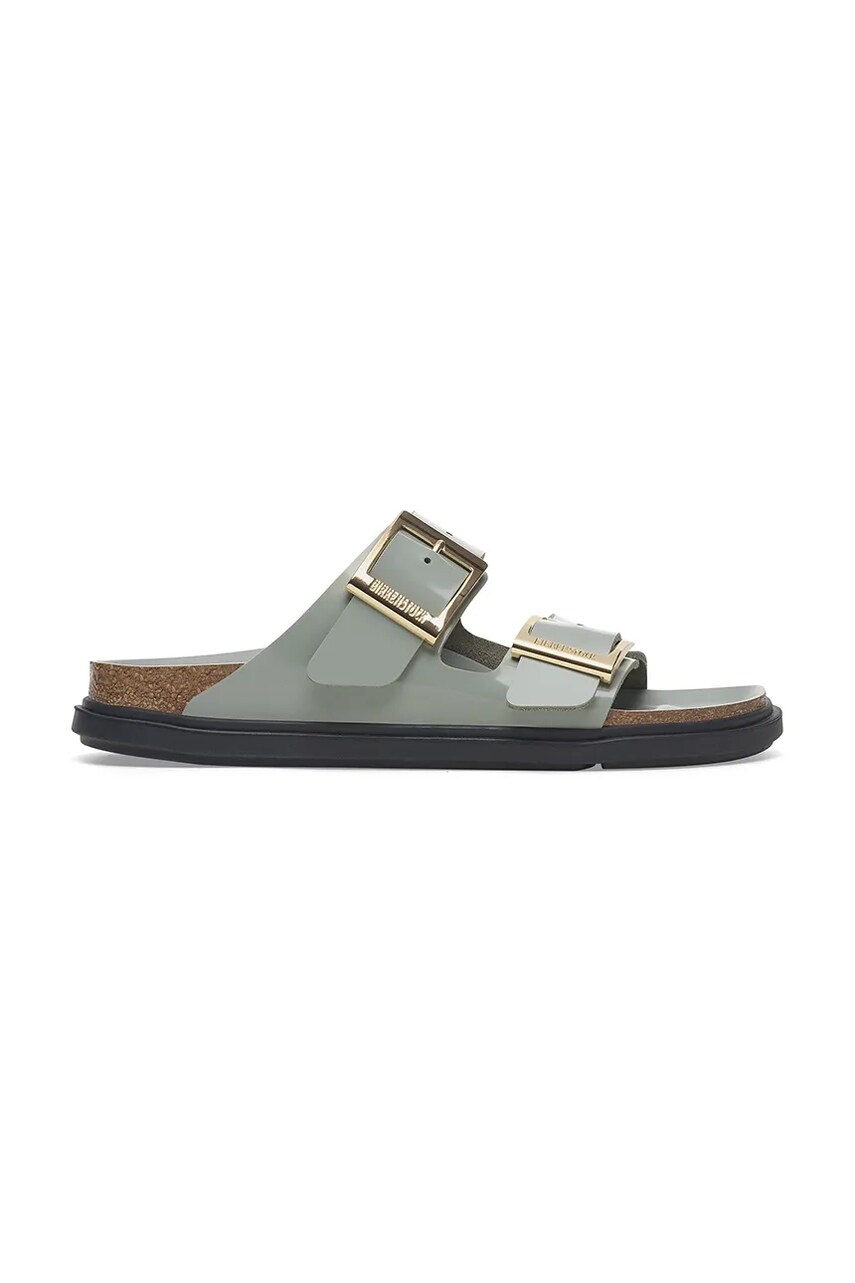 Birkenstock papuci de piele Arizona Droplet Buckle culoarea turcoaz, 1029367