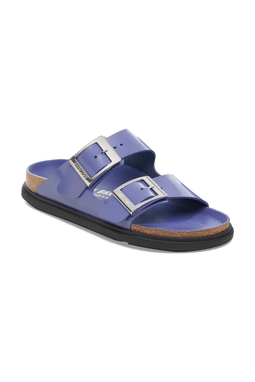 Кожаные шлепанцы Birkenstock Arizona Droplet Buckle цвет фиолетовый 1029400 Кожаные шлепанцы Birkenstock Arizona Droplet Buckle цвет фиолетовый 1029400