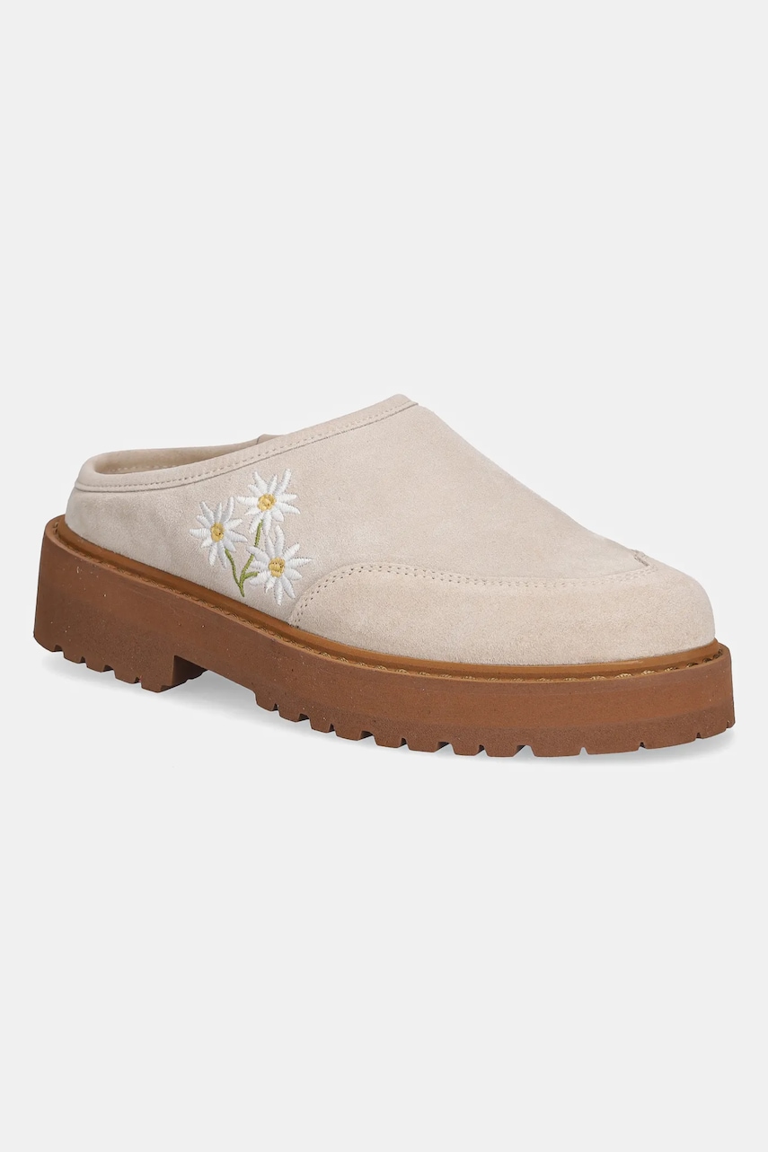Diemme papuci din piele Maggiore femei, culoarea bej, DI25SPMAW-M06S006CRE