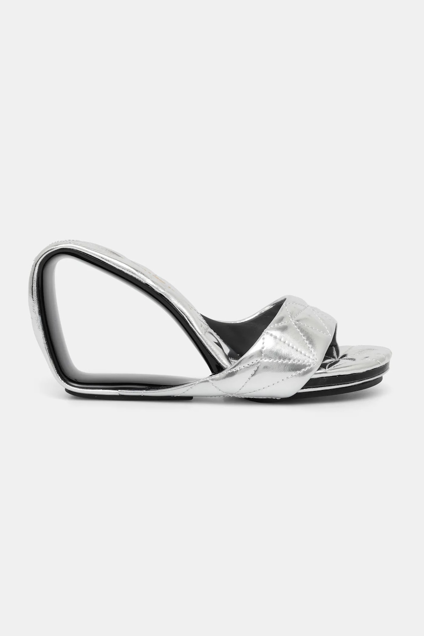 Кожаные шлепанцы United Nude Mobius Hi женские цвет серебрянный на платформе 10001902188 Кожаные шлепанцы United Nude Mobius Hi женские цвет серебрянный на платформе 10001902188