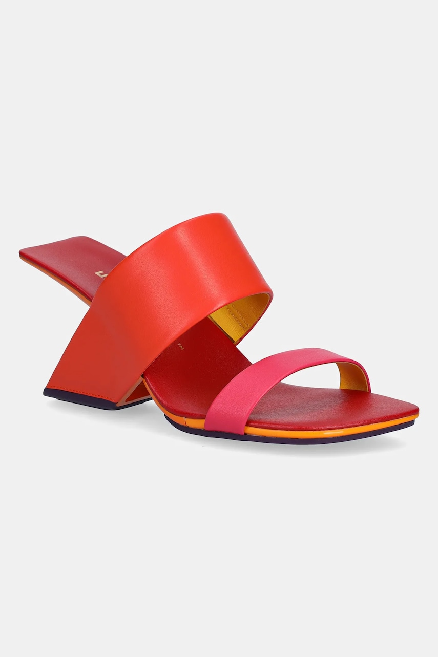 United Nude slapi de piele Loop Hi femei, culoarea portocaliu, cu toc drept, 1000587016 United Nude slapi de piele Loop Hi femei, culoarea portocaliu, cu toc drept, 1000587016