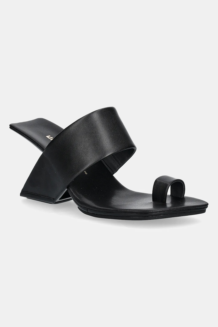United Nude slapi de piele Loop Toe Hi femei, culoarea negru, cu toc drept, 1072201162 United Nude slapi de piele Loop Toe Hi femei, culoarea negru, cu toc drept, 1072201162