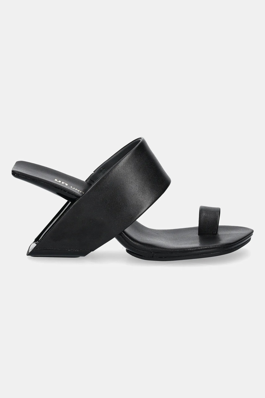 Кожаные шлепанцы United Nude Loop Toe Hi женские цвет чёрный каблук кирпичик 1072201162