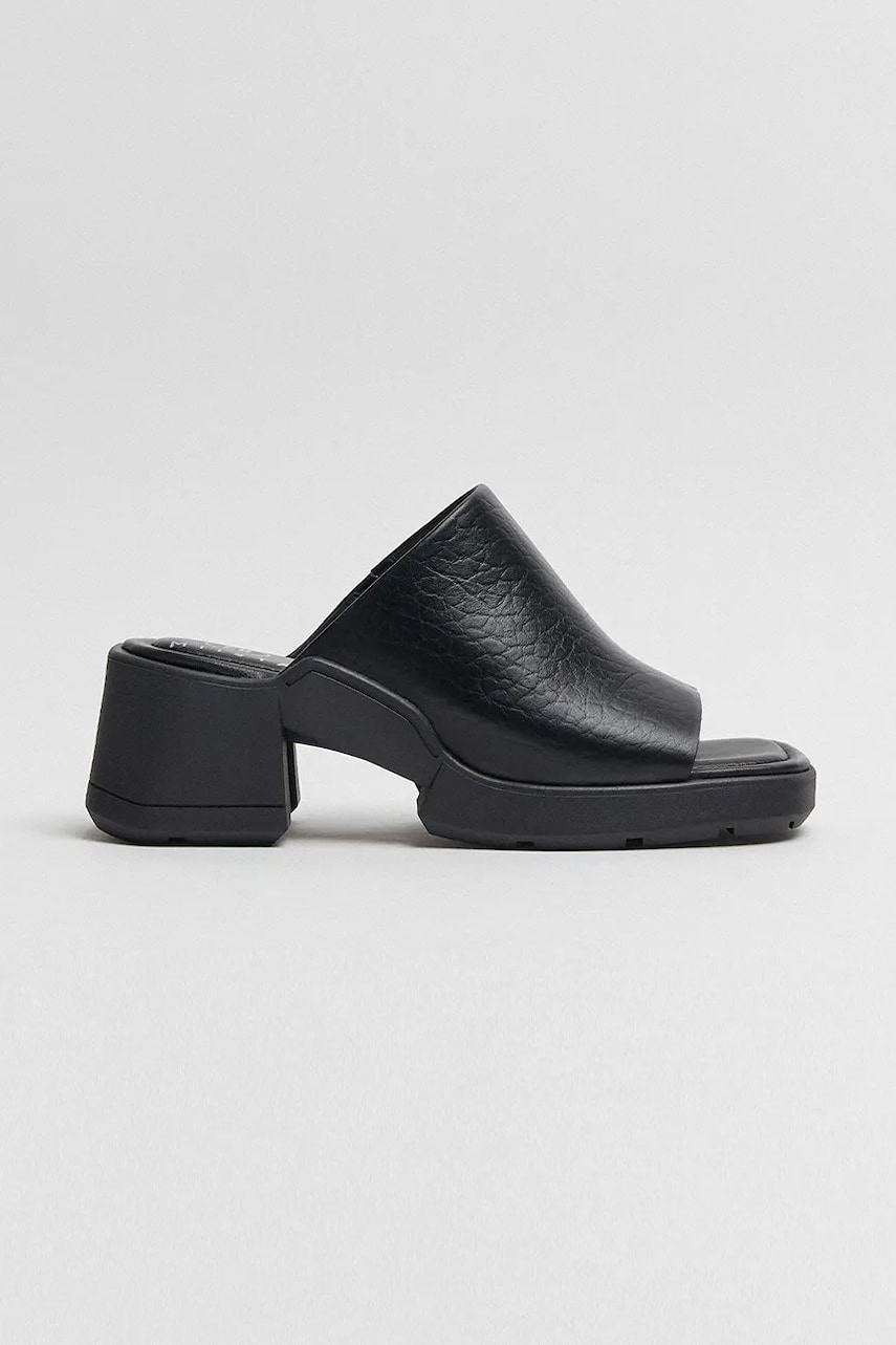 Miista slapi de piele Clarin femei, culoarea negru, cu toc drept, E8_3636