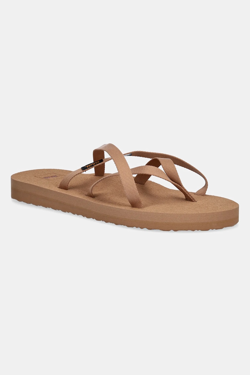 Teva slapi Olowahu femei, culoarea maro, cu toc plat, 6840-TNZ Teva slapi Olowahu femei, culoarea maro, cu toc plat, 6840-TNZ