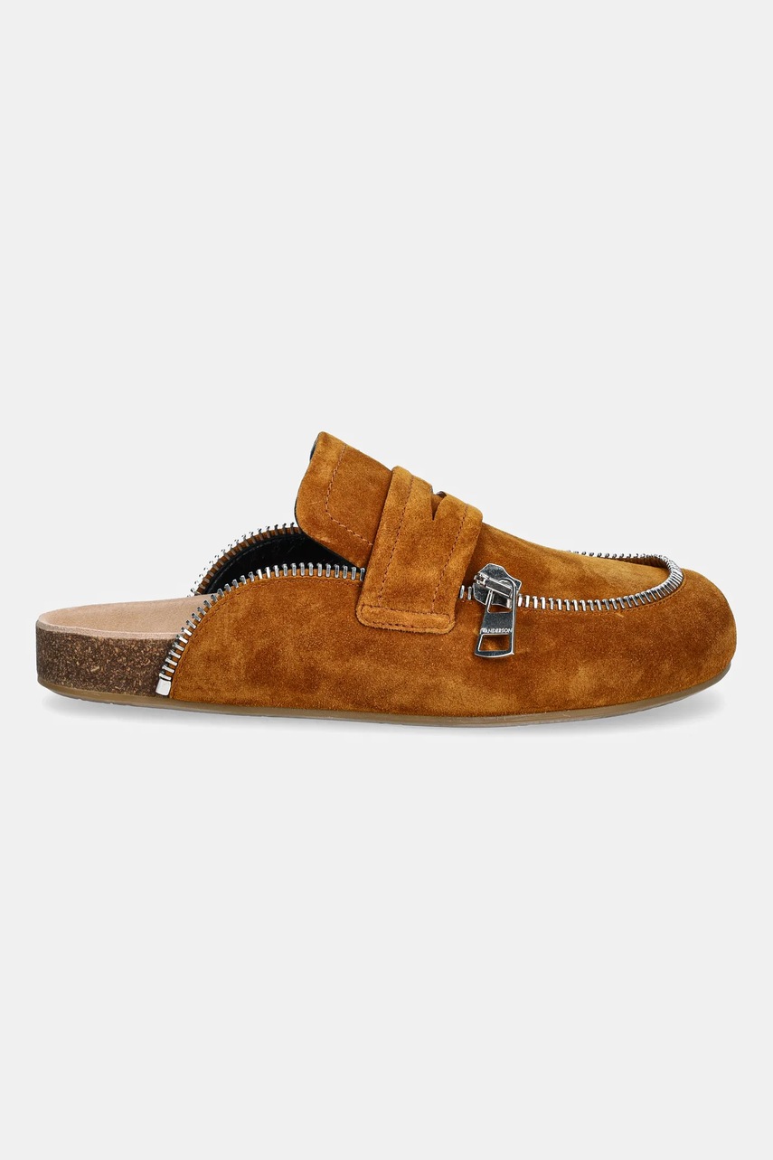 Замшевые шлепанцы JW Anderson Biker Loafer цвет коричневый LF0071 LA0240 640