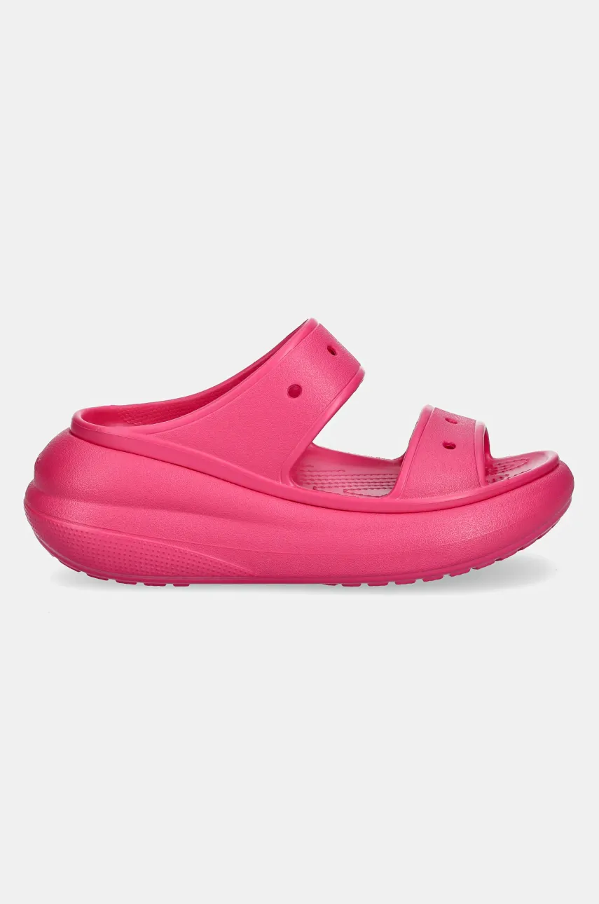Шлепанцы Crocs Classic Crush Sandal женские цвет розовый на платформе 207670.0ZQ Шлепанцы Crocs Classic Crush Sandal женские цвет розовый на платформе 207670.0ZQ