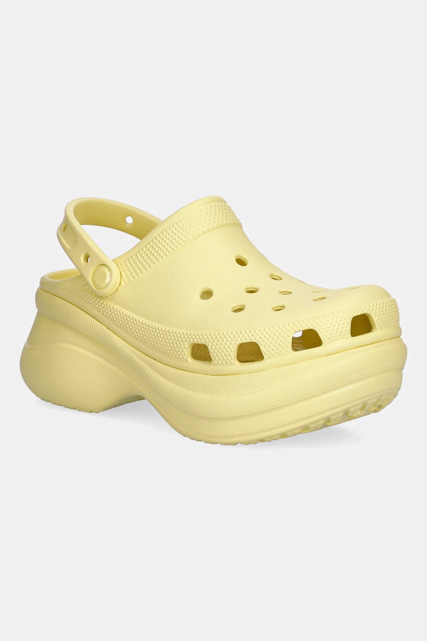 Crocs papuci Classic Bae Clog culoarea galben, cu platformă, 206302