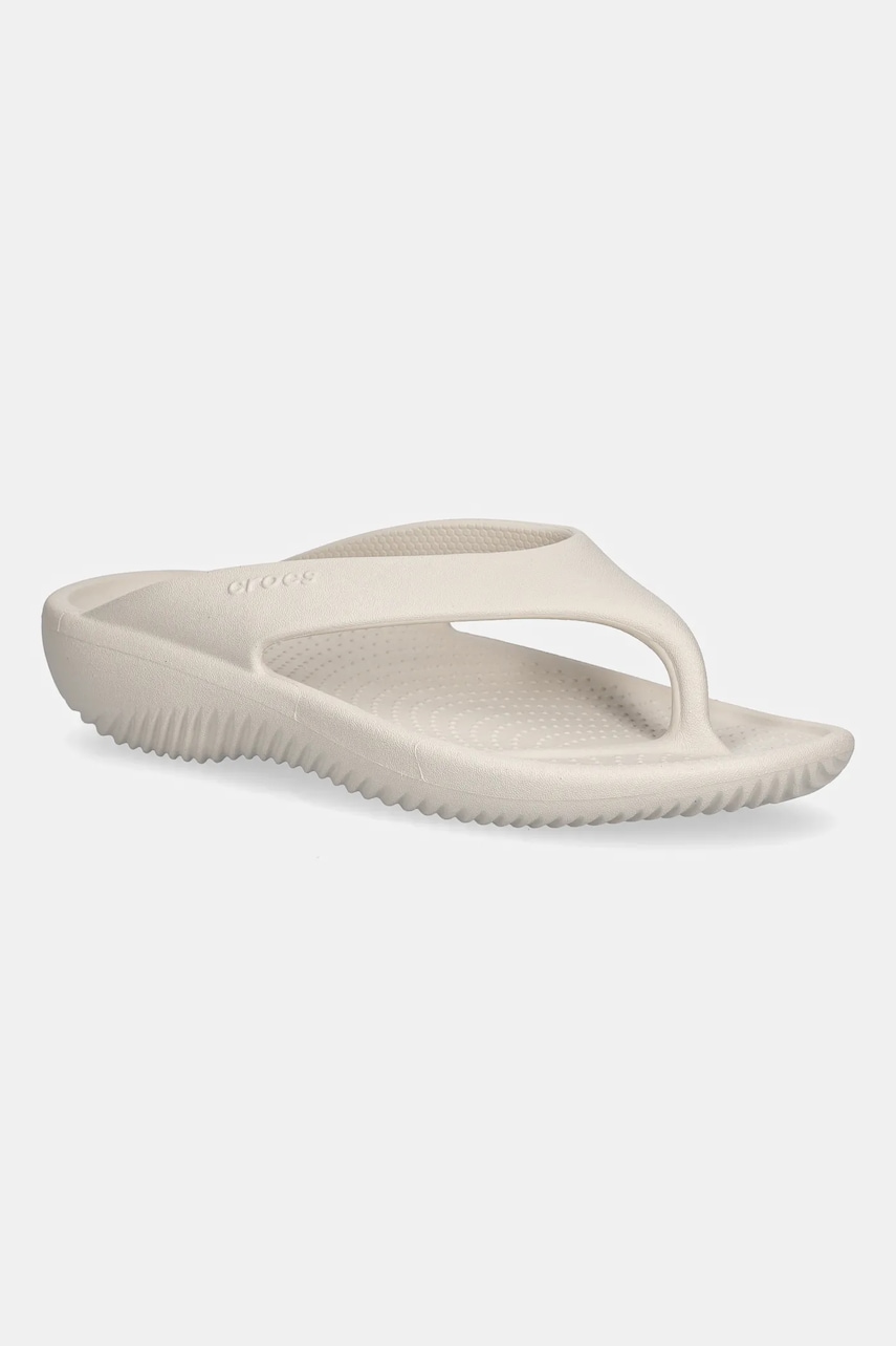 Crocs șlapi Mellow Recovery Flip culoarea bej, cu toc plat, 211100