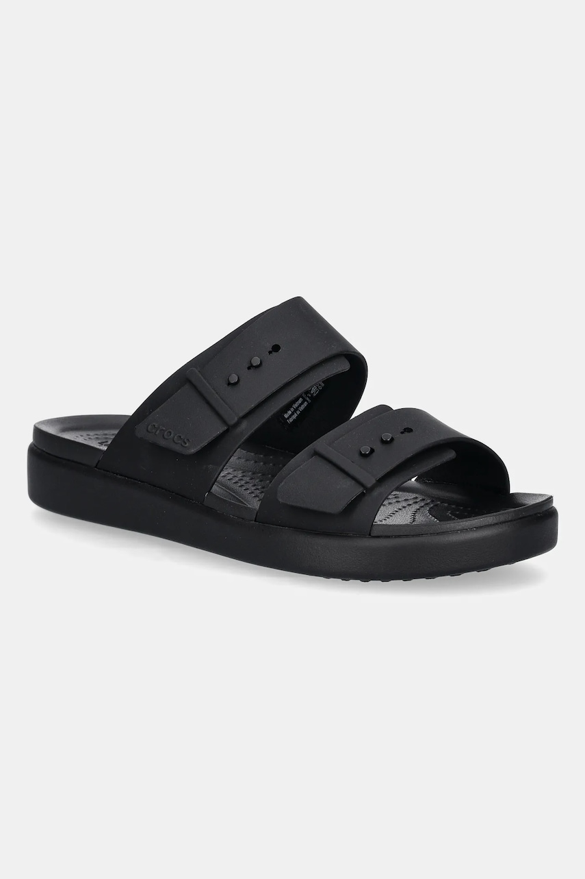 Crocs papuci Brooklyn Buckle Low culoarea negru, cu platforma, 211215