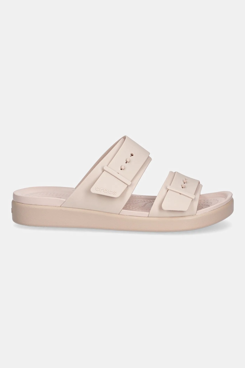 Шлепанцы Crocs Brooklyn Buckle Low цвет розовый на платформе 211215