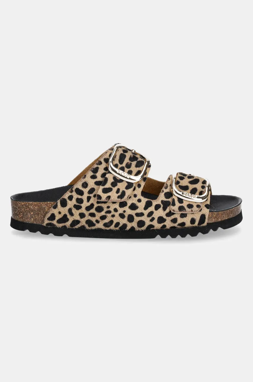 Кожаные шлепанцы Scholl NOELLE женские цвет коричневый F300671850 Кожаные шлепанцы Scholl NOELLE женские цвет коричневый F300671850