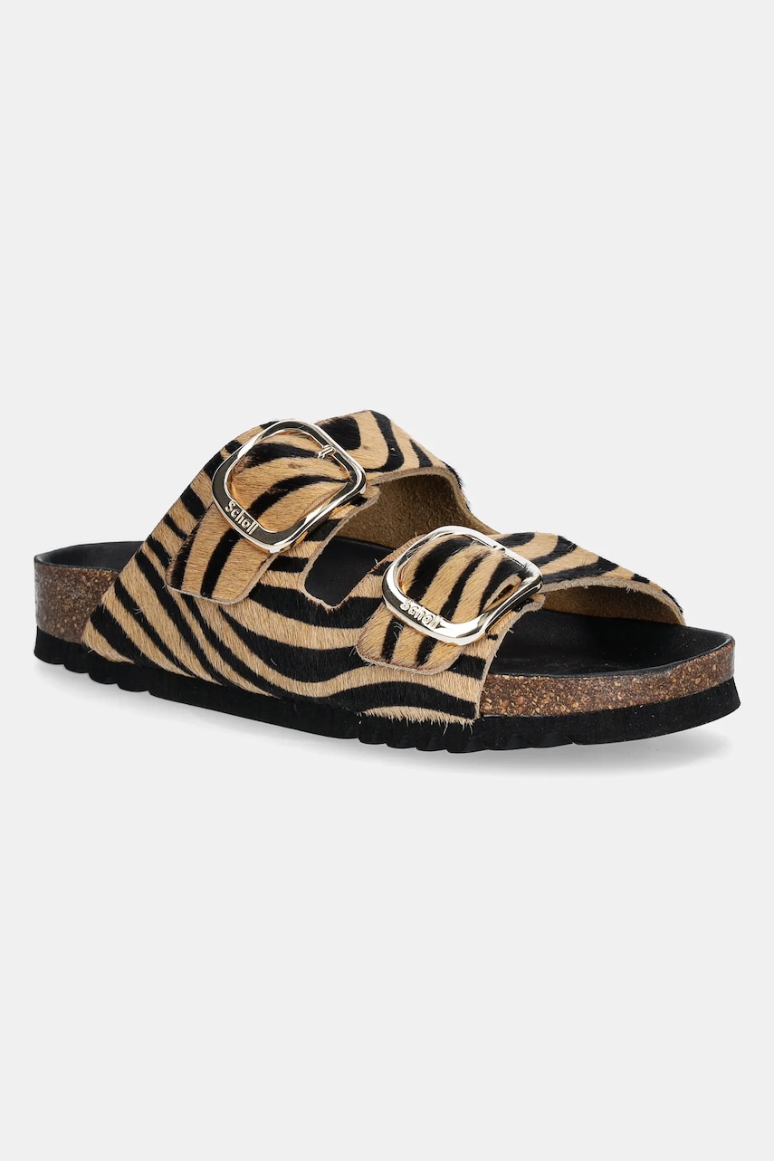 Scholl slapi de piele NOELLE femei, culoarea bej, F300672331 Scholl slapi de piele NOELLE femei, culoarea bej, F300672331