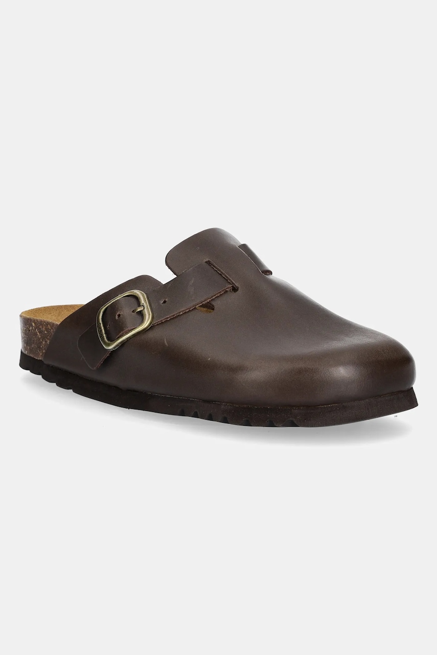 Scholl slapi de piele FAE femei, culoarea maro, F318171590 Scholl slapi de piele FAE femei, culoarea maro, F318171590