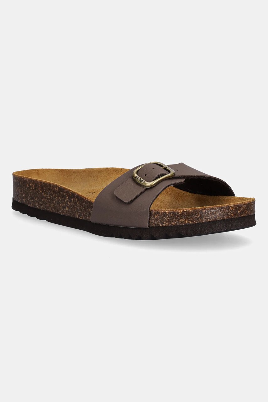 Scholl papuci ESTELLE femei, culoarea maro, F321581011