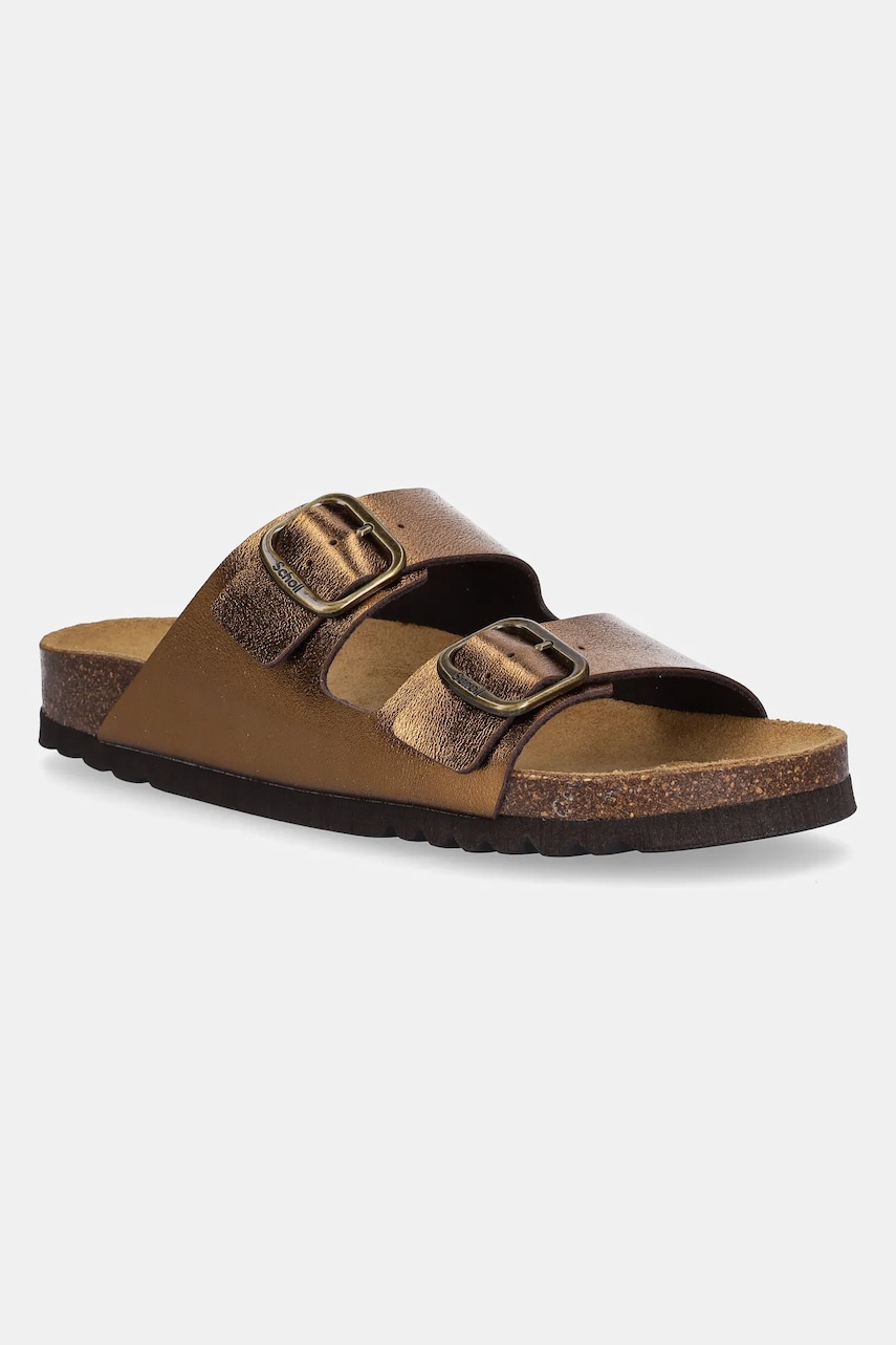 Scholl papuci JOSEPHINE femei, culoarea auriu, F321681010 Scholl papuci JOSEPHINE femei, culoarea auriu, F321681010