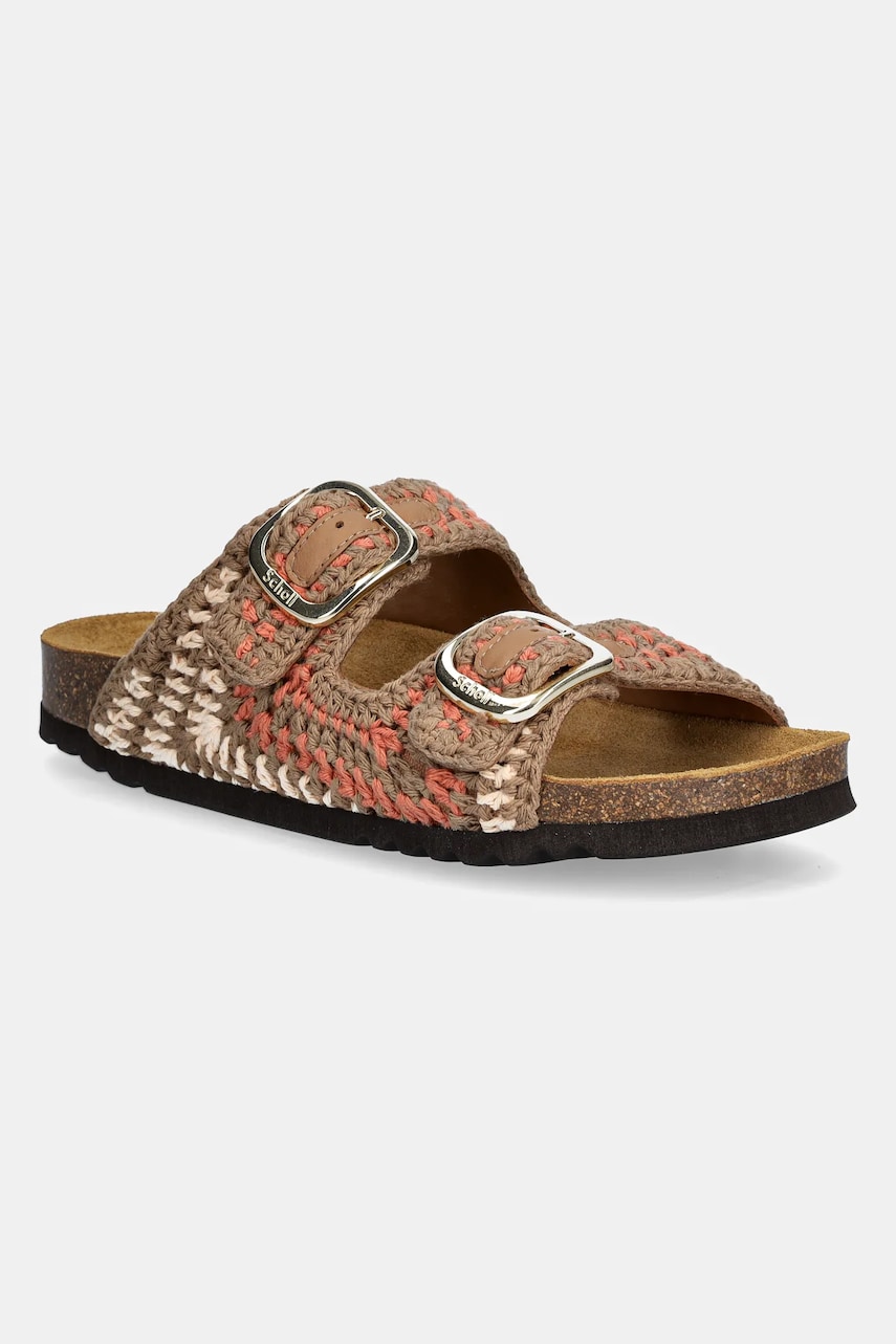 Scholl papuci NOELLE femei, culoarea maro, F322483015 Scholl papuci NOELLE femei, culoarea maro, F322483015
