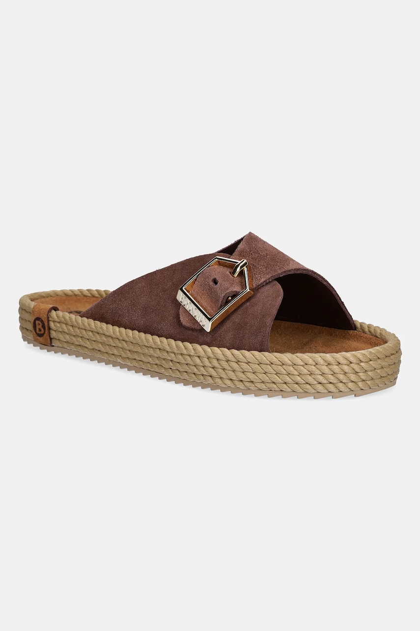 Bohonomad papuci de piele Casablanca femei, culoarea maro, CAS.12