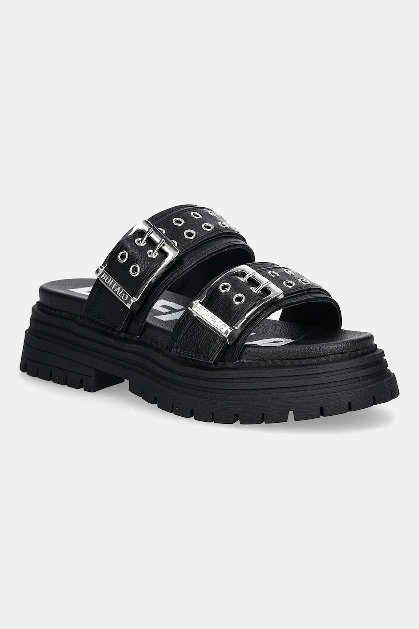 Buffalo papuci Lennox Loop culoarea negru, cu platforma, 1602270-BLK Buffalo papuci Lennox Loop culoarea negru, cu platforma, 1602270-BLK