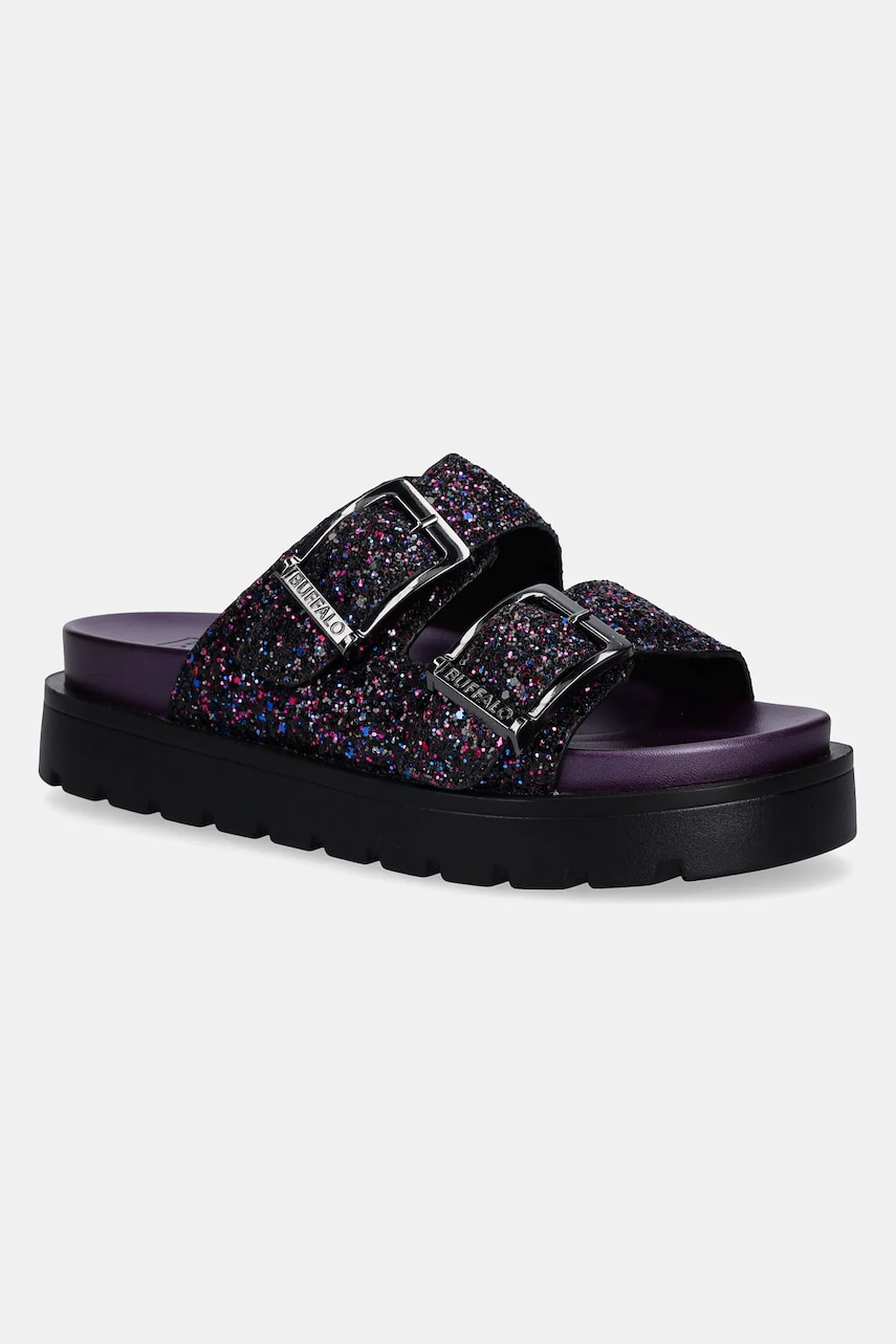 Buffalo papuci Raya Ari Glam femei, culoarea violet, cu platforma, 1602286-PUR Buffalo papuci Raya Ari Glam femei, culoarea violet, cu platforma, 1602286-PUR