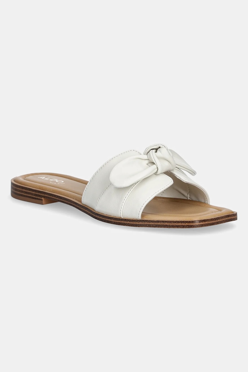 Aldo șlapi de piele LAVINIA femei, culoarea bej, 13917635 Aldo șlapi de piele LAVINIA femei, culoarea bej, 13917635