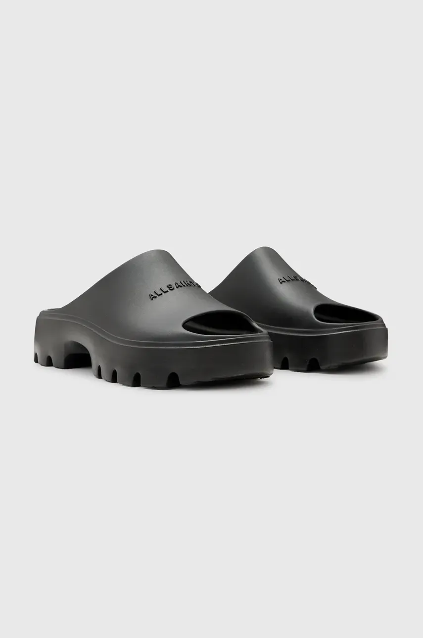Шлепанцы AllSaints Eclipse Slider женские цвет чёрный на платформе W033FC Шлепанцы AllSaints Eclipse Slider женские цвет чёрный на платформе W033FC