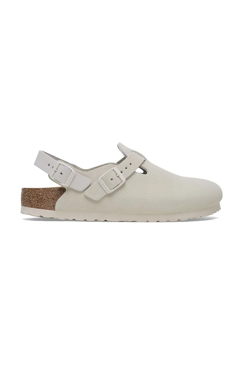 Birkenstock papuci din piele Tokio LEVE femei, culoarea alb, 1029198