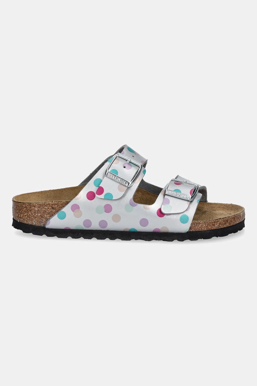 Детские шлепанцы Birkenstock Arizona цвет серебрянный 1029842