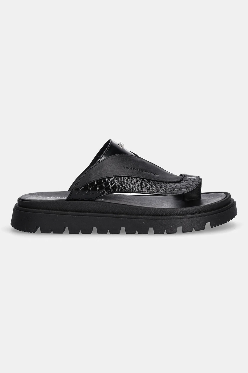 Кожаные шлепанцы Tommy Hilfiger цвет чёрный T4B2-33947