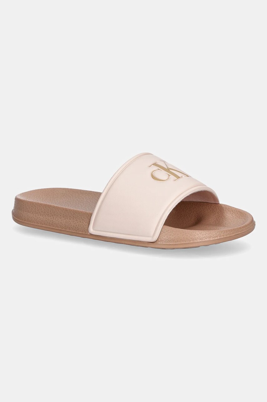 Levně Dětské pantofle Calvin Klein Jeans béžová barva, V3A0-82066
