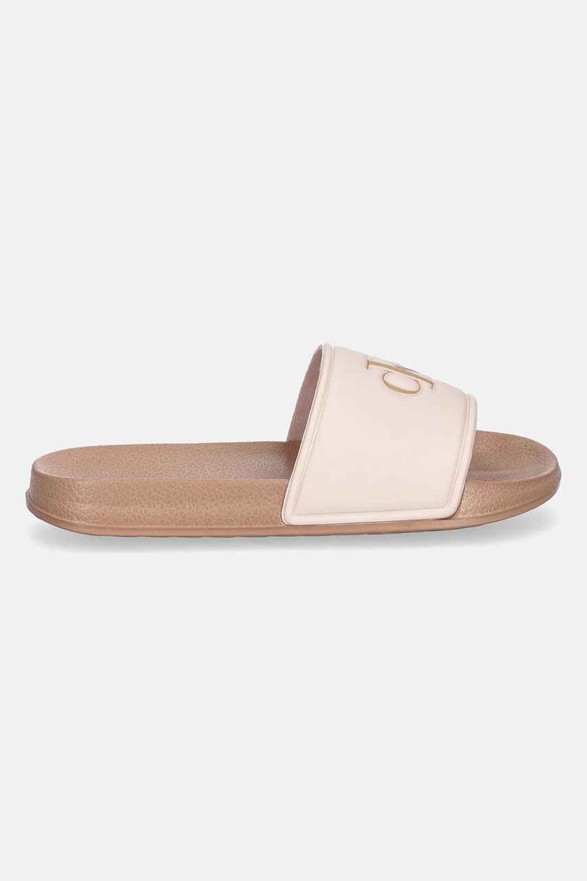 Детские шлепанцы Calvin Klein Jeans цвет бежевый V3A0-82066 Детские шлепанцы Calvin Klein Jeans цвет бежевый V3A0-82066