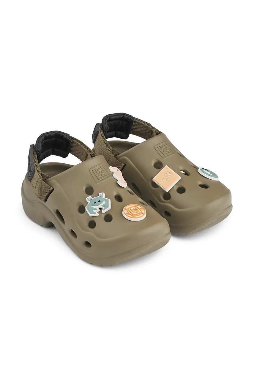 Детские шлепанцы Liewood Milas Sandals цвет зелёный LW19659