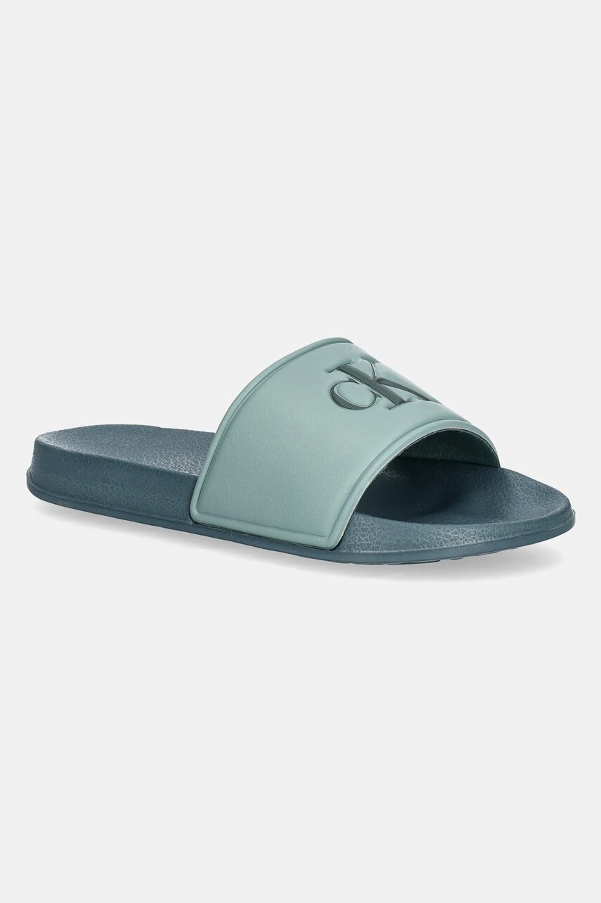 Levně Dětské pantofle Calvin Klein Jeans zelená barva, V3X0-83032