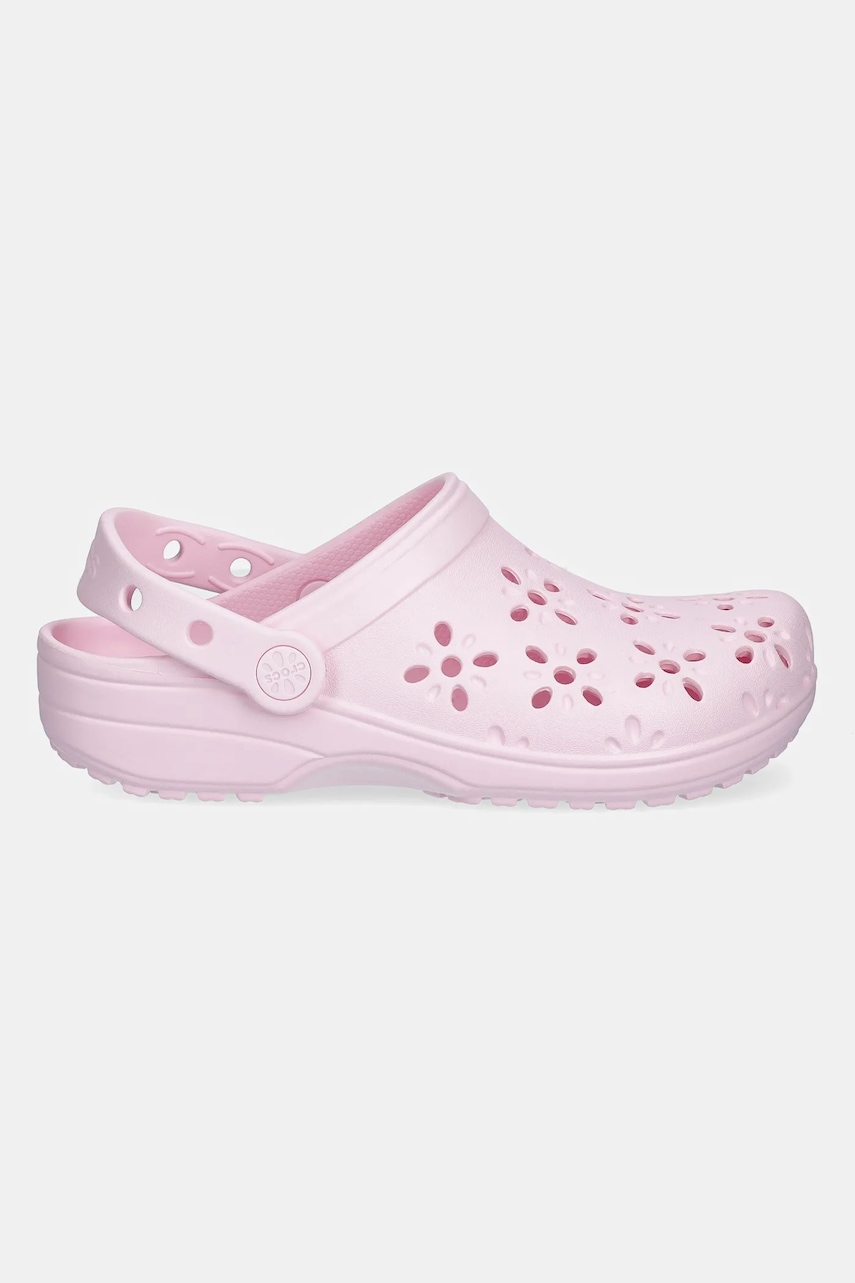 Шлепанцы Crocs CLASSIC FLORAL CUT OUT CLOG KIDS цвет розовый 210943 Шлепанцы Crocs CLASSIC FLORAL CUT OUT CLOG KIDS цвет розовый 210943