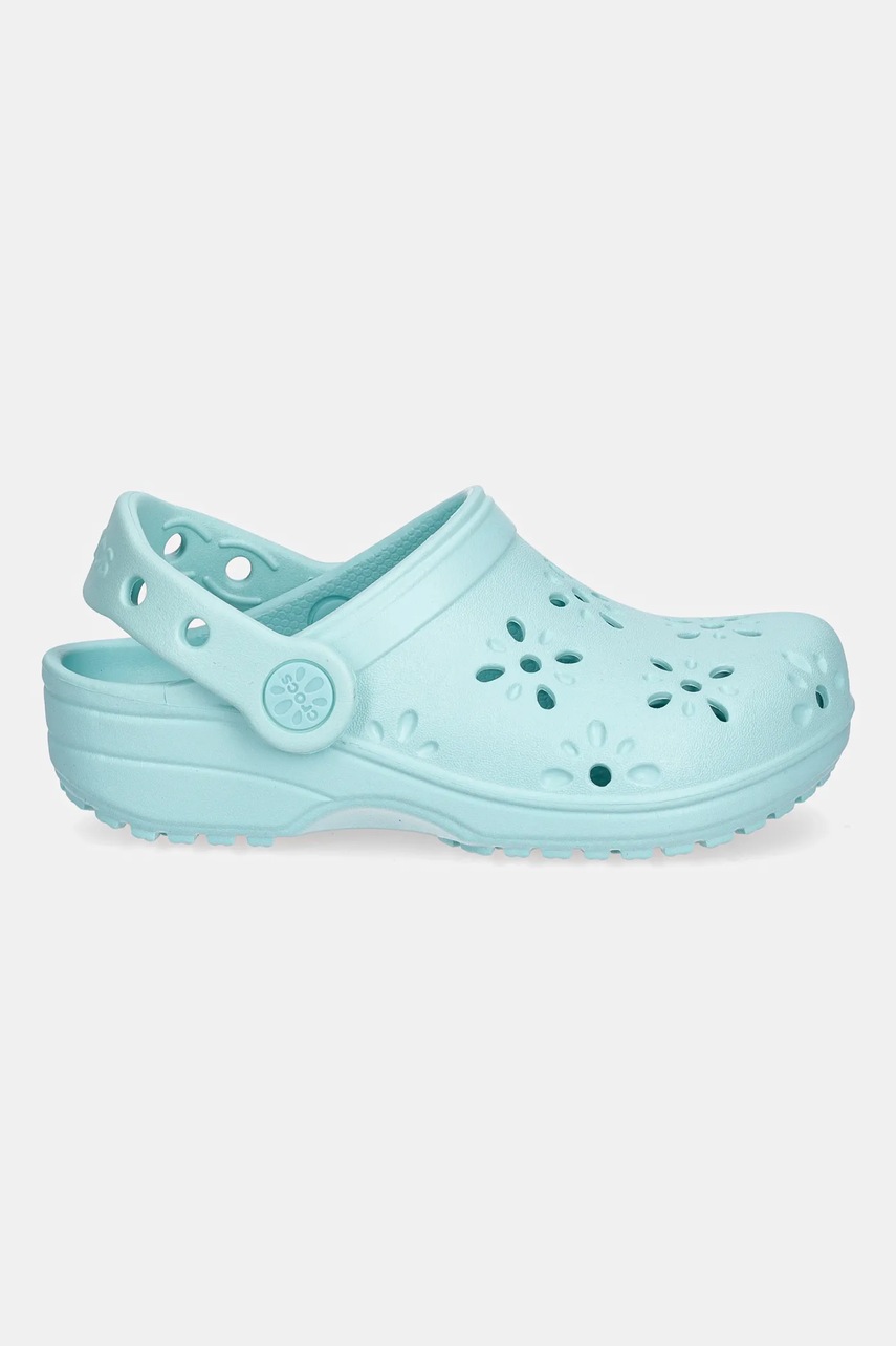 Шлепанцы Crocs CLASSIC FLORAL CUT OUT CLOG KIDS цвет бирюзовый 210943