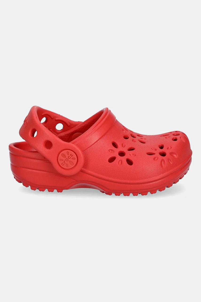 Шльопанці Crocs CLASSIC FLORAL CUT OUT CLOG KIDS колір червоний 210944
