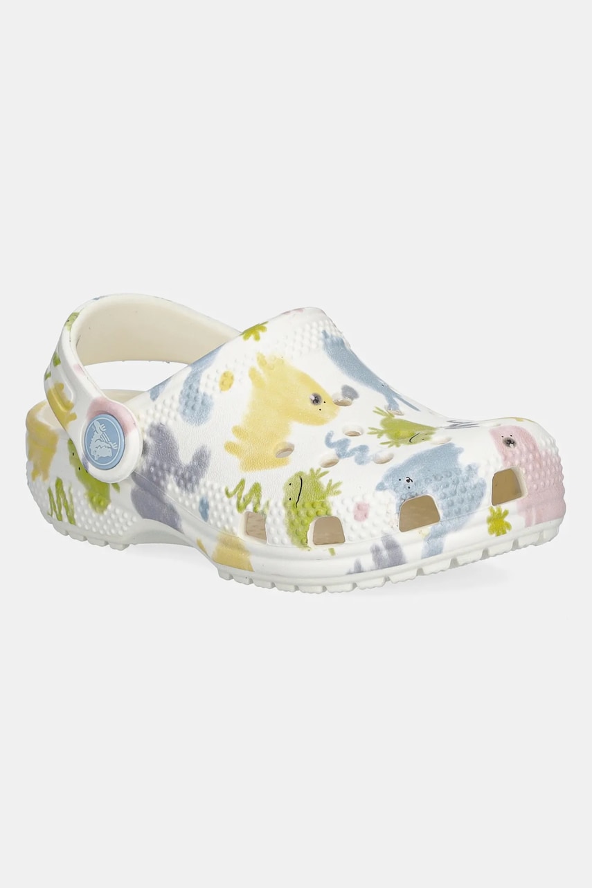 Crocs papuci CLASSIC PASTEL PETS CLOG KIDS culoarea alb, 210989