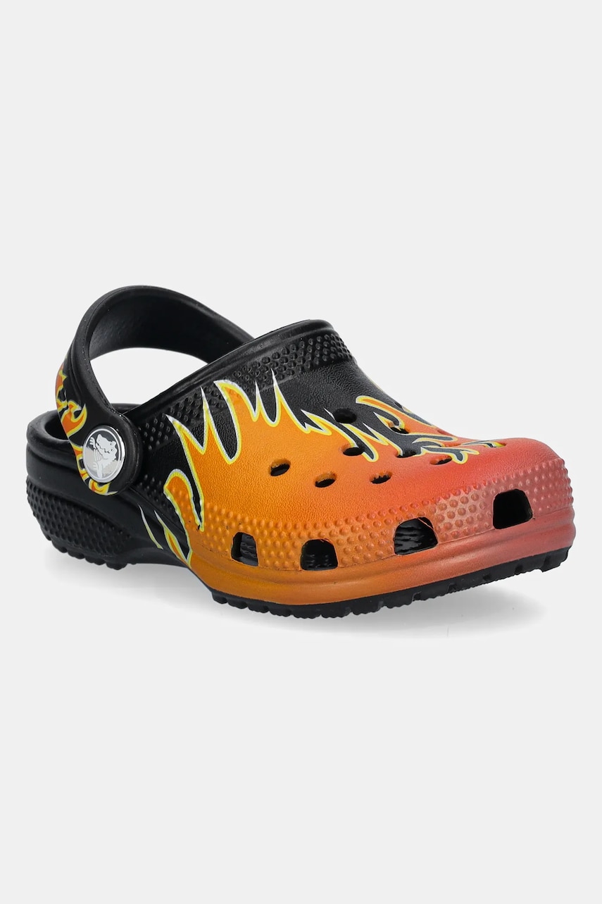 Crocs papuci CLASSIC FLAME CLOGS KIDS culoarea negru, 211214 Crocs papuci CLASSIC FLAME CLOGS KIDS culoarea negru, 211214