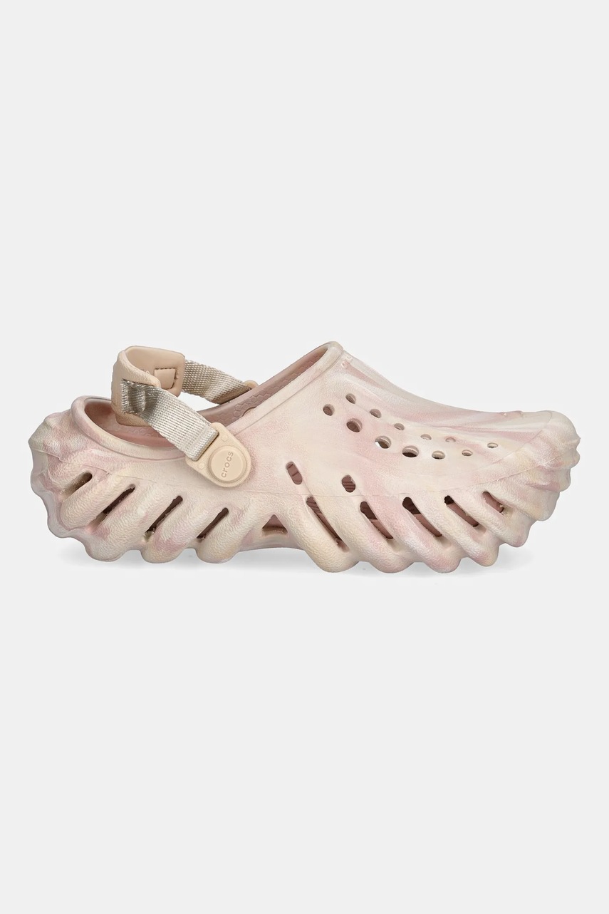 Детские шлепанцы Crocs ECHO MARBLED CLOG KIDS цвет бежевый 208464