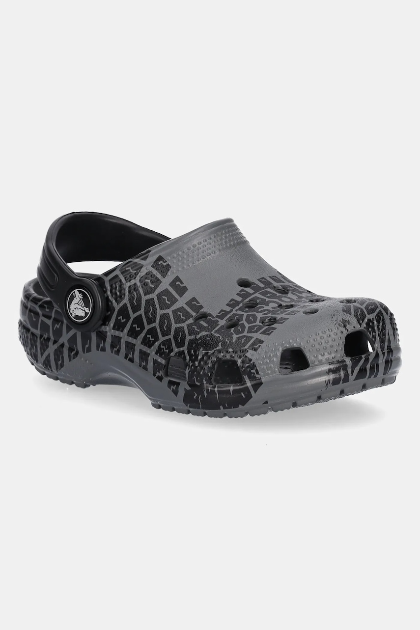 Crocs papuci CLASSIC TIRE PRINT CLOG T culoarea gri, 211267