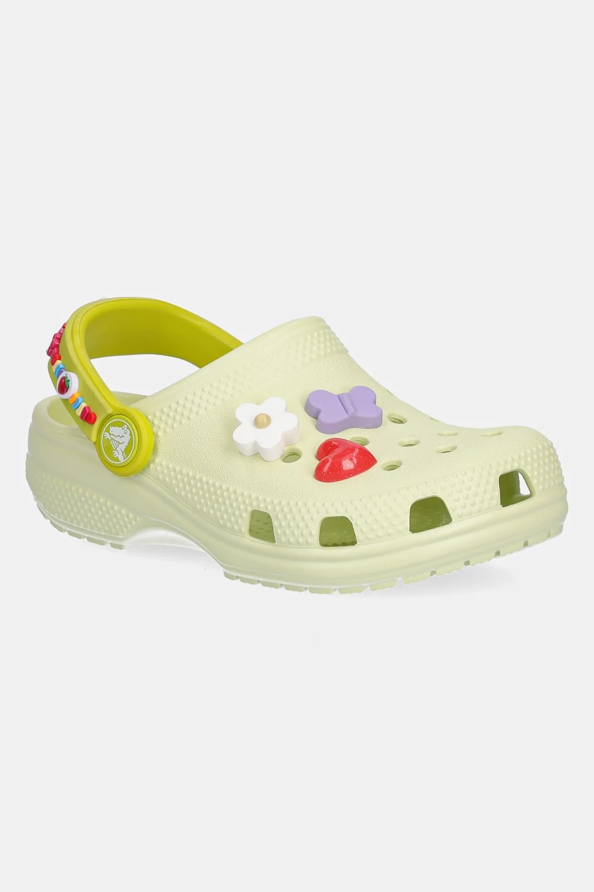 Levně Dětské pantofle Crocs CLASSIC FRIENDSHIP BRACELET CLOG T zelená barva, 211307