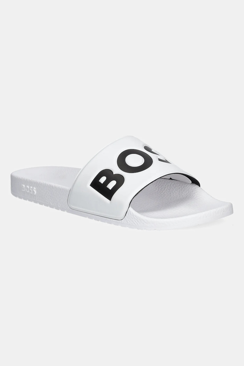 BOSS papuci Aryeh barbati, culoarea alb, 50536835 BOSS papuci Aryeh barbati, culoarea alb, 50536835